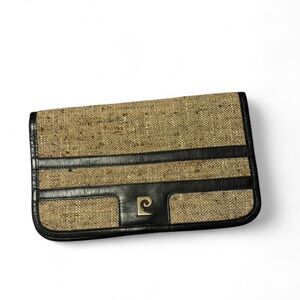 Vintage Pierre Cardin Woven leather trim Clutch bag 1970s
